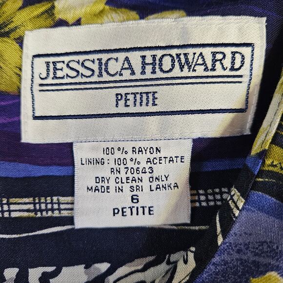 Jessica Howard Hawaiian Floral Wrap Dress Size 6P Maxi Vacation Travel Tropical - Picture 5 of 8